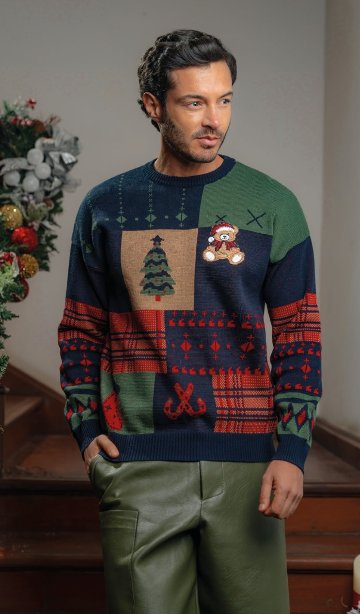 SUETER CRUDO / AZUL MAGIA NAVIDAD