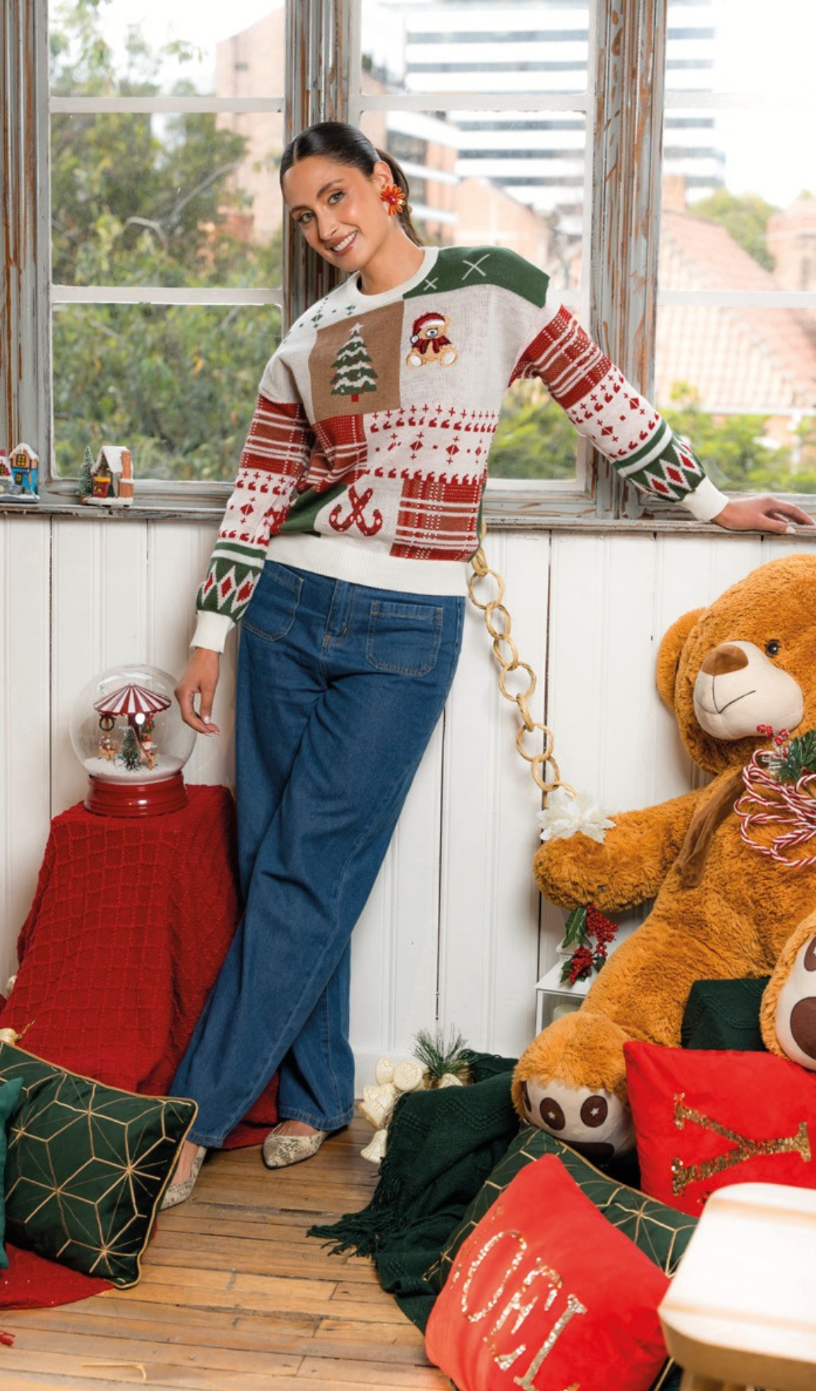 SUETER CRUDO / AZUL MAGIA NAVIDAD