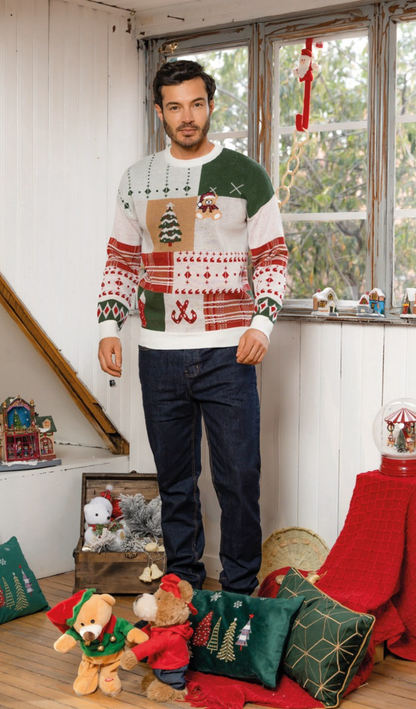 SUETER CRUDO / AZUL MAGIA NAVIDAD