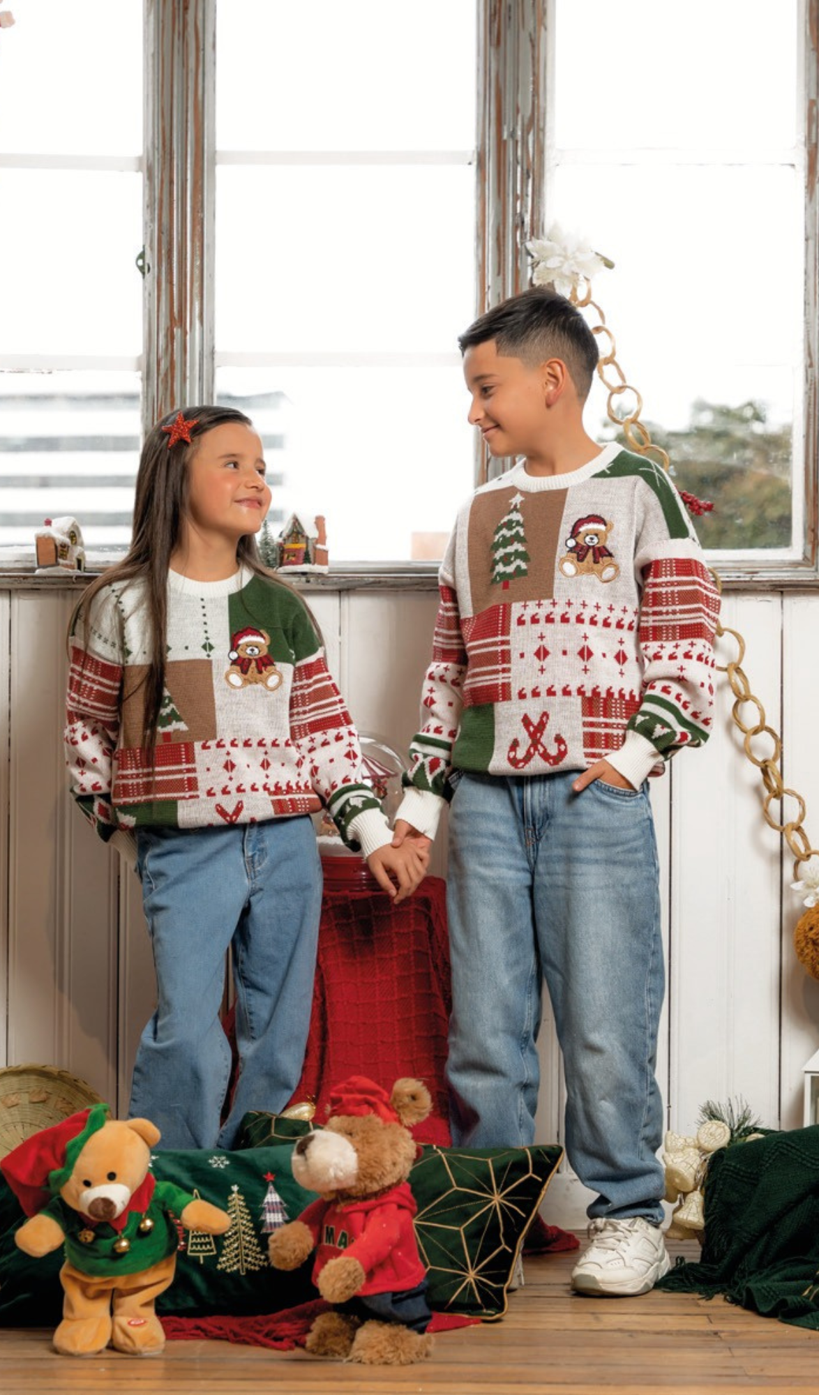 SUETER CRUDO / AZUL MAGIA NAVIDAD