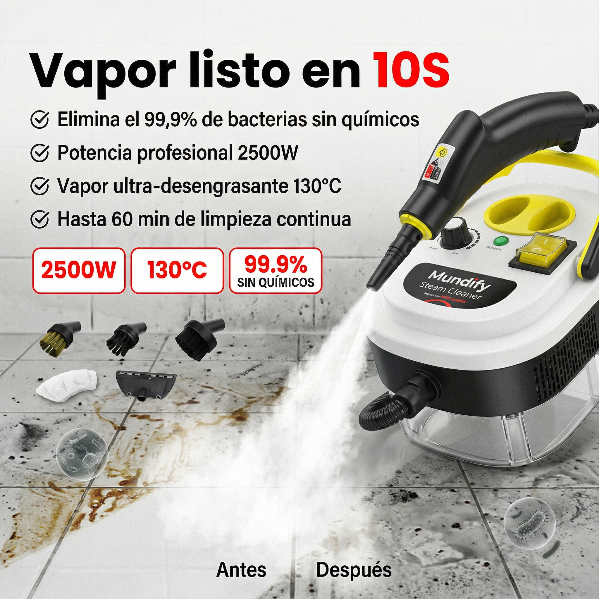 LIMPIADOR A VAPOR PRO 2500W — 4